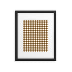 Neutral Tan Gingham Checkered Pattern Framed Art Print Gallery Image 6