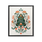 Nordic Christmas tree with red flowers and Scandinavian ornaments  Framed Canvas Print Gallery Image 8