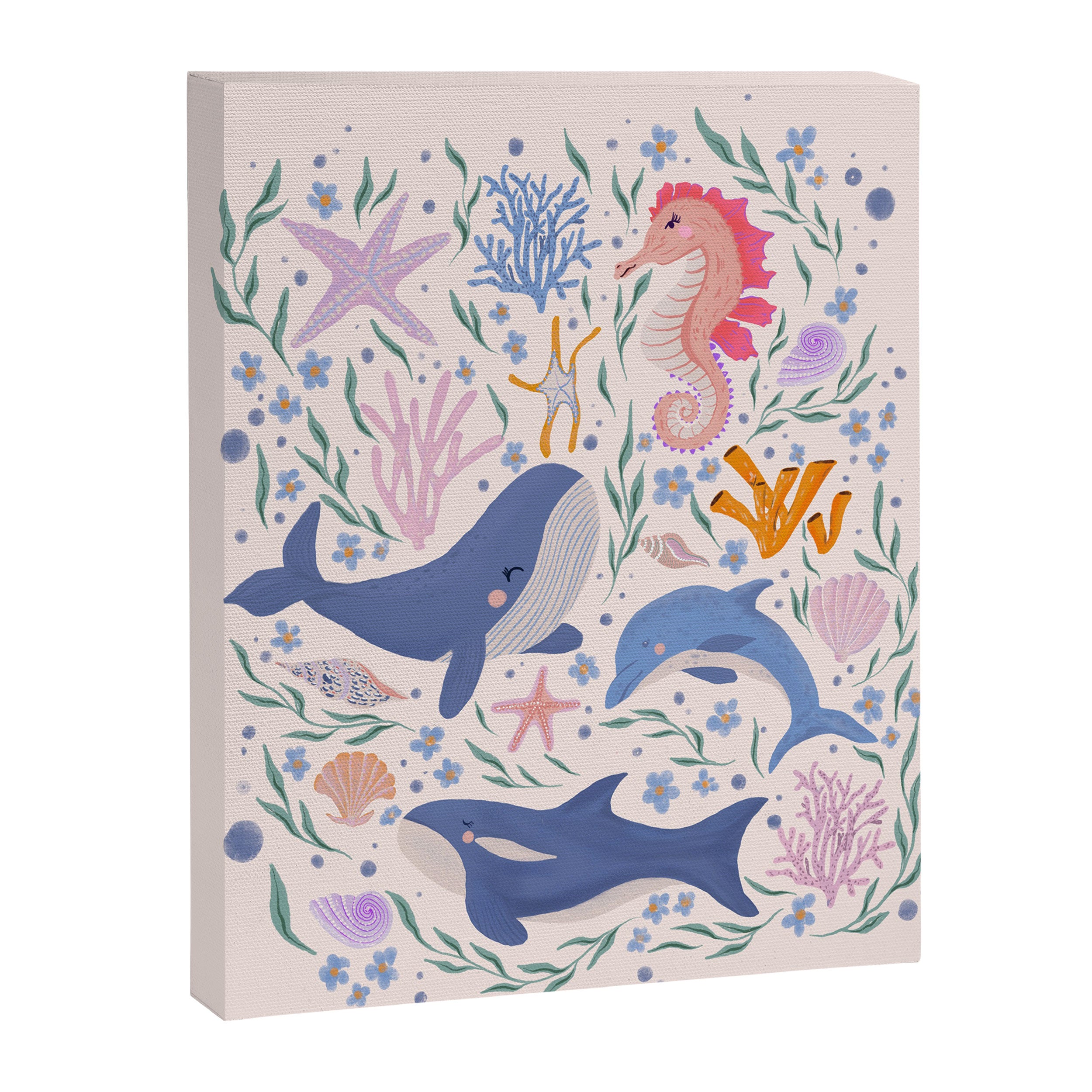 Ocean Whimsy: Charming Underwater Creatures Canvas Print Gallery Image 6
