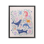 Ocean Whimsy: Charming Underwater Creatures Framed Canvas Print Gallery Image 6