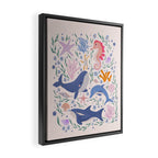 Ocean Whimsy: Charming Underwater Creatures Framed Canvas Print Gallery Image 2