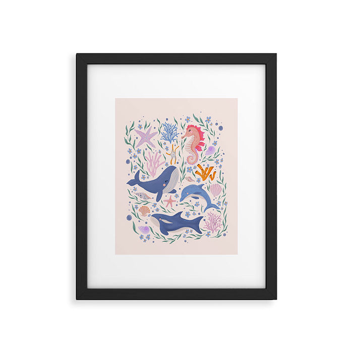 Ocean Whimsy: Charming Underwater Creatures Framed Art Print Gallery Image 1