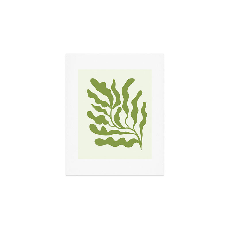 Olive green abstract  plants  Art Print Gallery Image 1