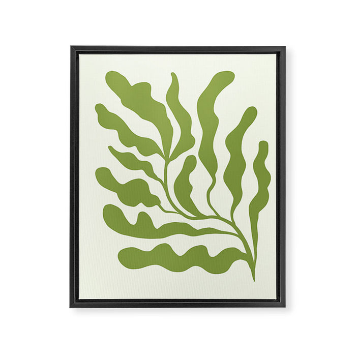 Olive green abstract  plants  Framed Canvas Print Gallery Image 1