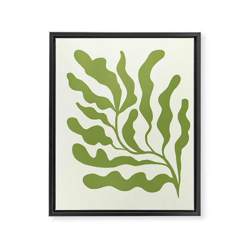 Olive green abstract  plants  Framed Canvas Print Gallery Image 8