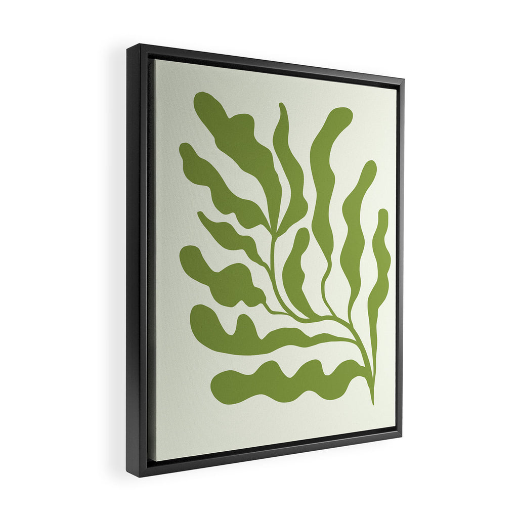 Olive green abstract  plants  Framed Canvas Print Gallery Image 2