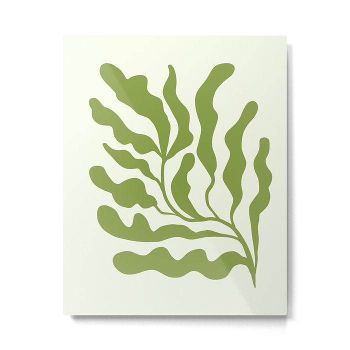 Olive green abstract  plants  Metal Print Gallery Image 1