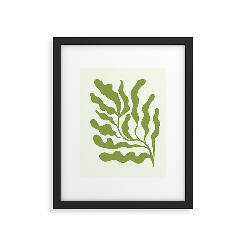 Olive green abstract  plants  Framed Art Print Gallery Image 6
