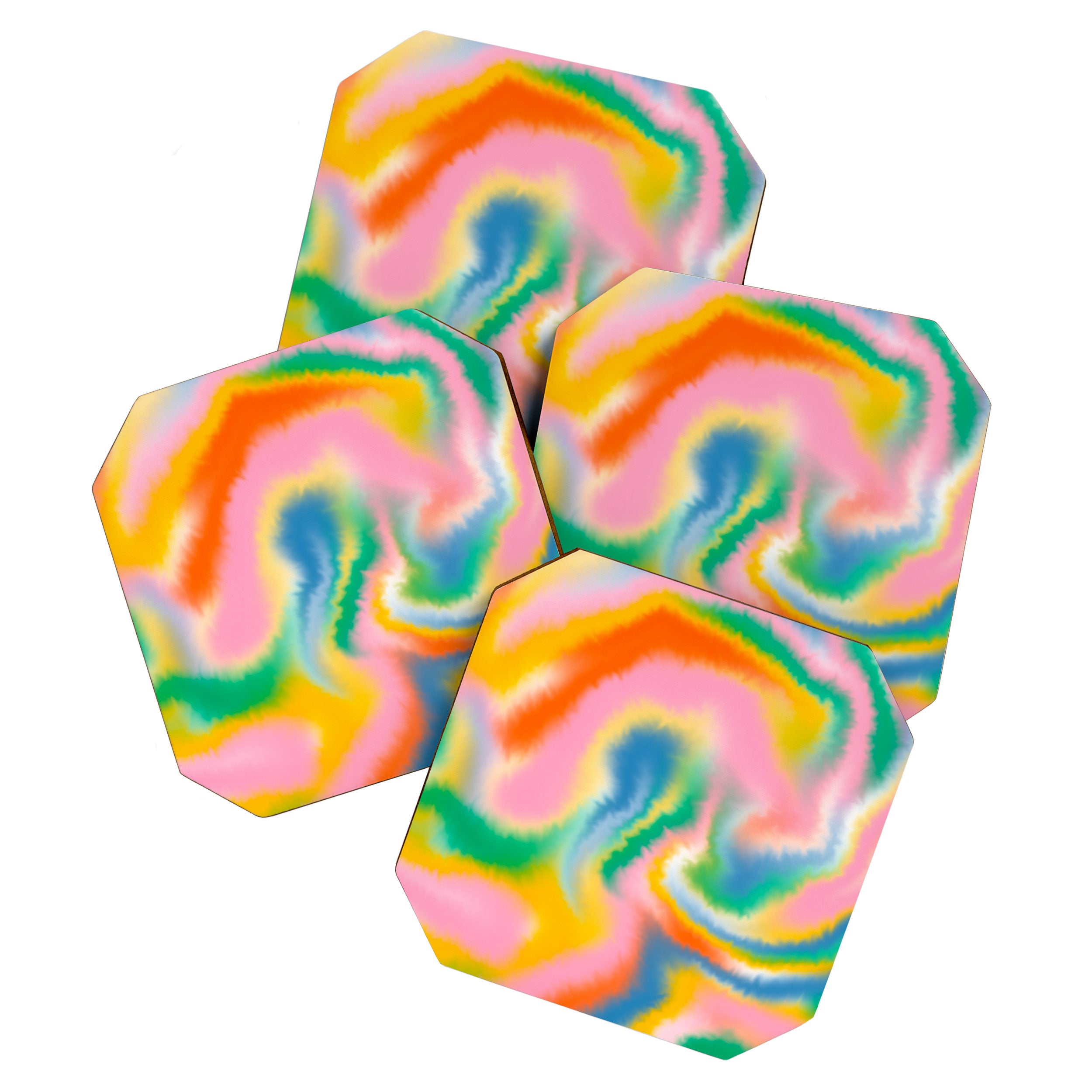 Ombre rainbow waves Coaster Gallery Image 1