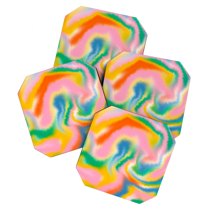 Ombre rainbow waves Coaster Gallery Image 1