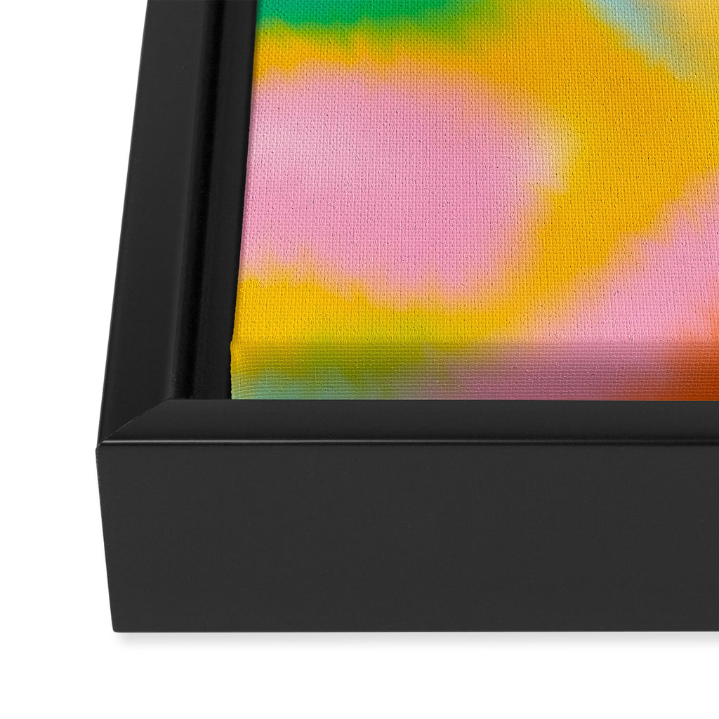 Ombre rainbow waves Framed Canvas Print Gallery Image 3