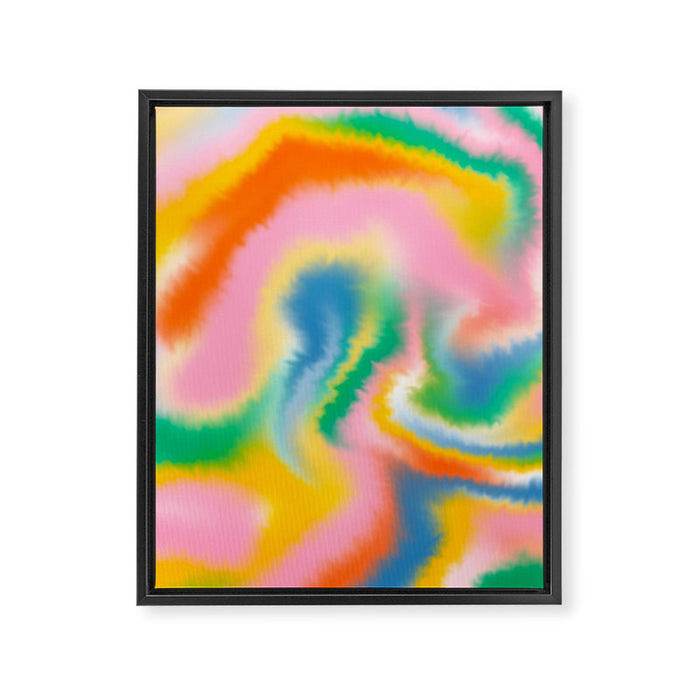 Ombre rainbow waves Framed Canvas Print Gallery Image 1