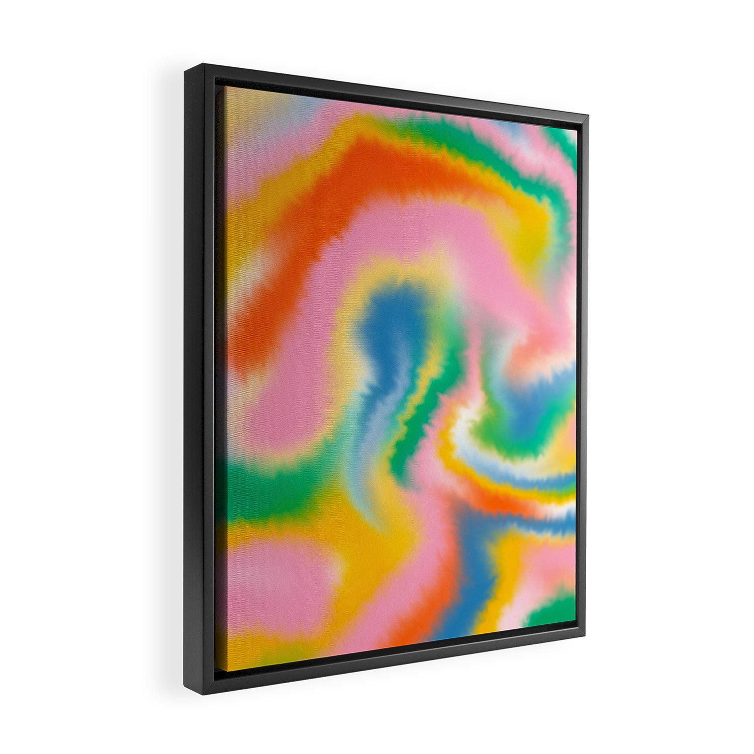 Ombre rainbow waves Framed Canvas Print Gallery Image 2