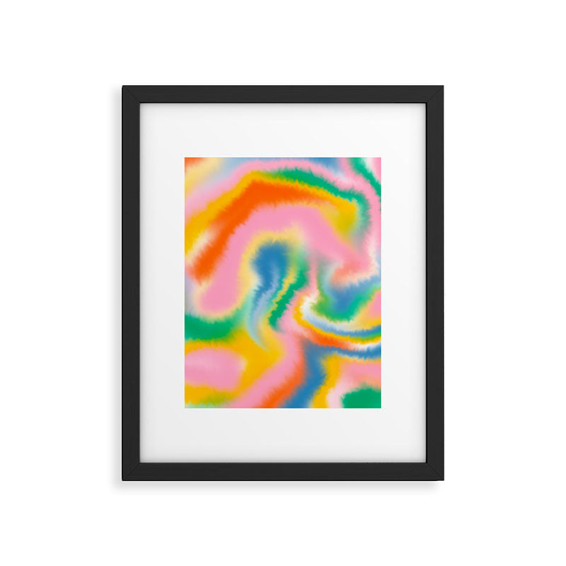 Ombre rainbow waves Framed Art Print Gallery Image 6