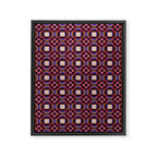 Optical Checkered Grid Pattern  Retro Illusion Design in Red Pink and Black Framed Canvas Print Gallery Image 8