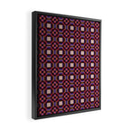 Optical Checkered Grid Pattern  Retro Illusion Design in Red Pink and Black Framed Canvas Print Gallery Image 2
