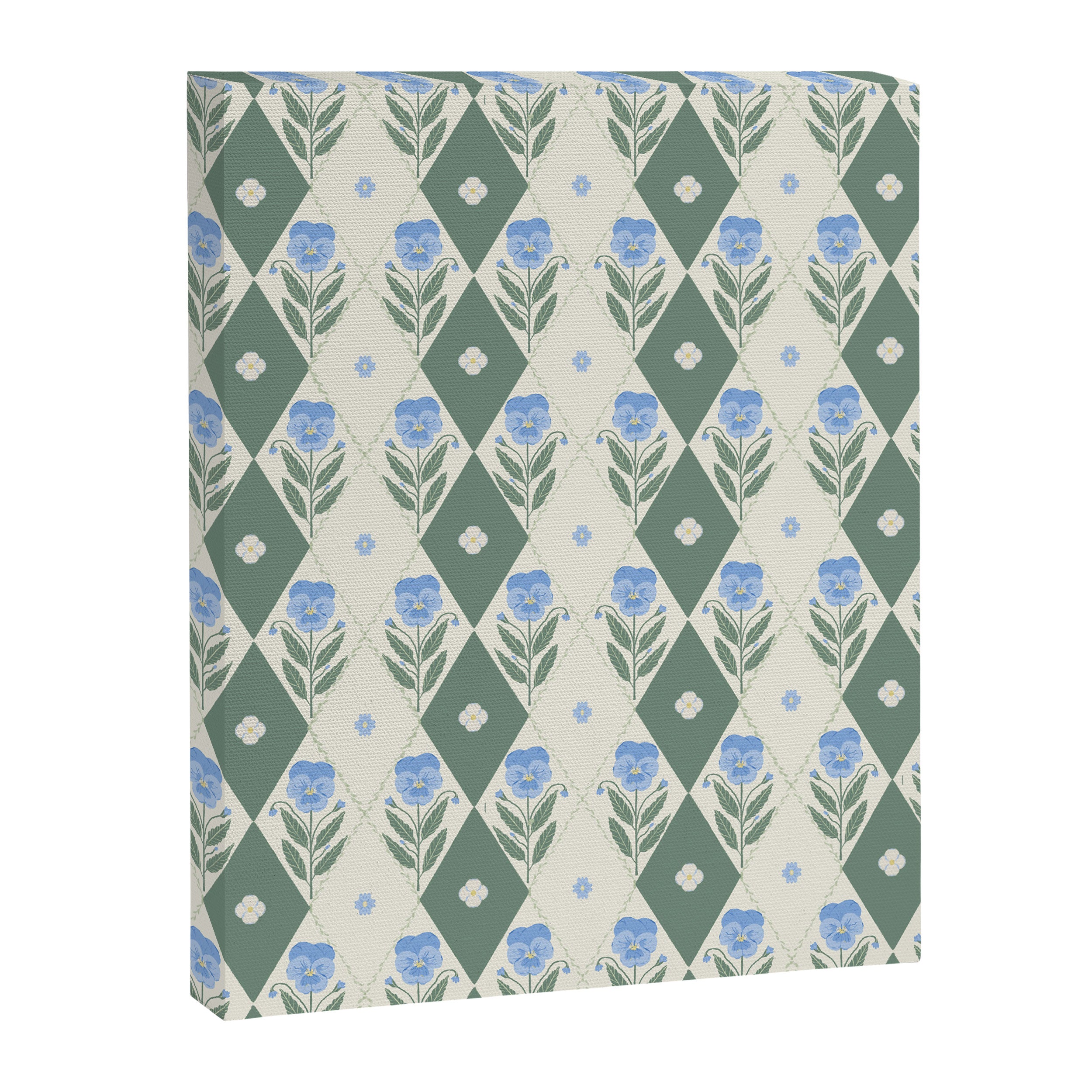 Pansy Diamond Floral Pattern Canvas Print Gallery Image 8