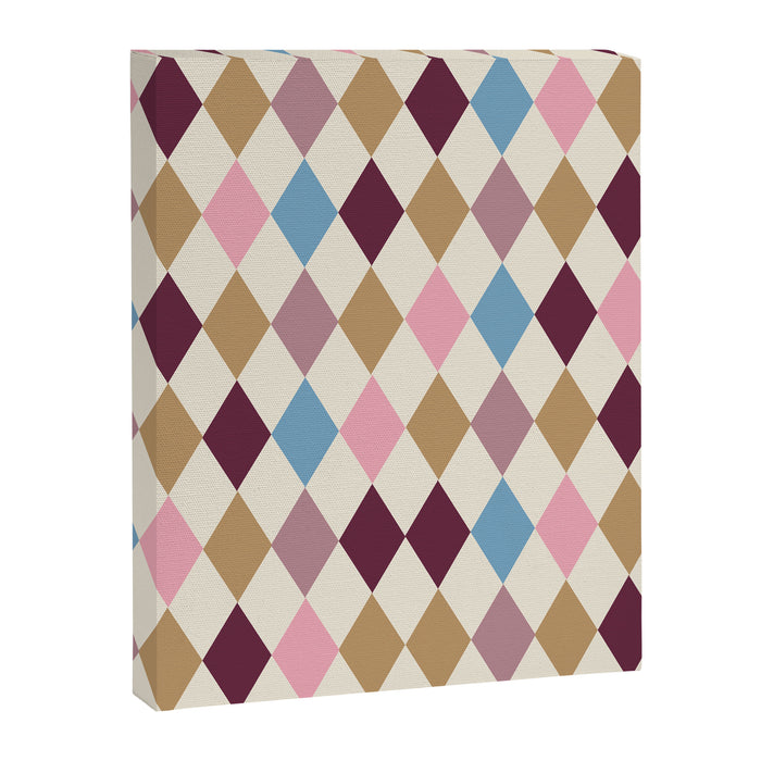 Pastel Retro Harlequin Diamonds Canvas Print Gallery Image 1