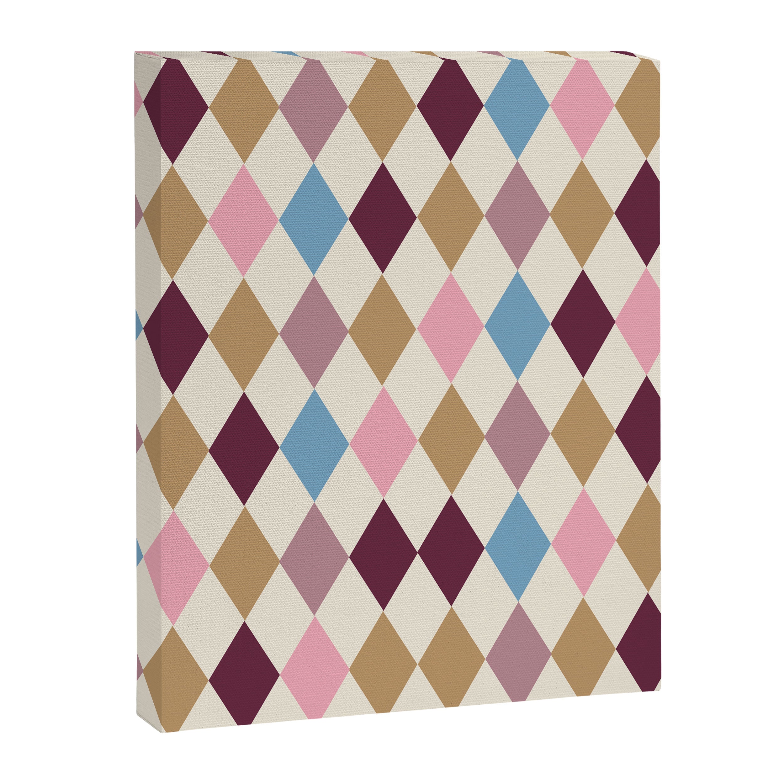 Pastel Retro Harlequin Diamonds Canvas Print Gallery Image 8
