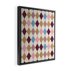 Pastel Retro Harlequin Diamonds Framed Canvas Print Gallery Image 2