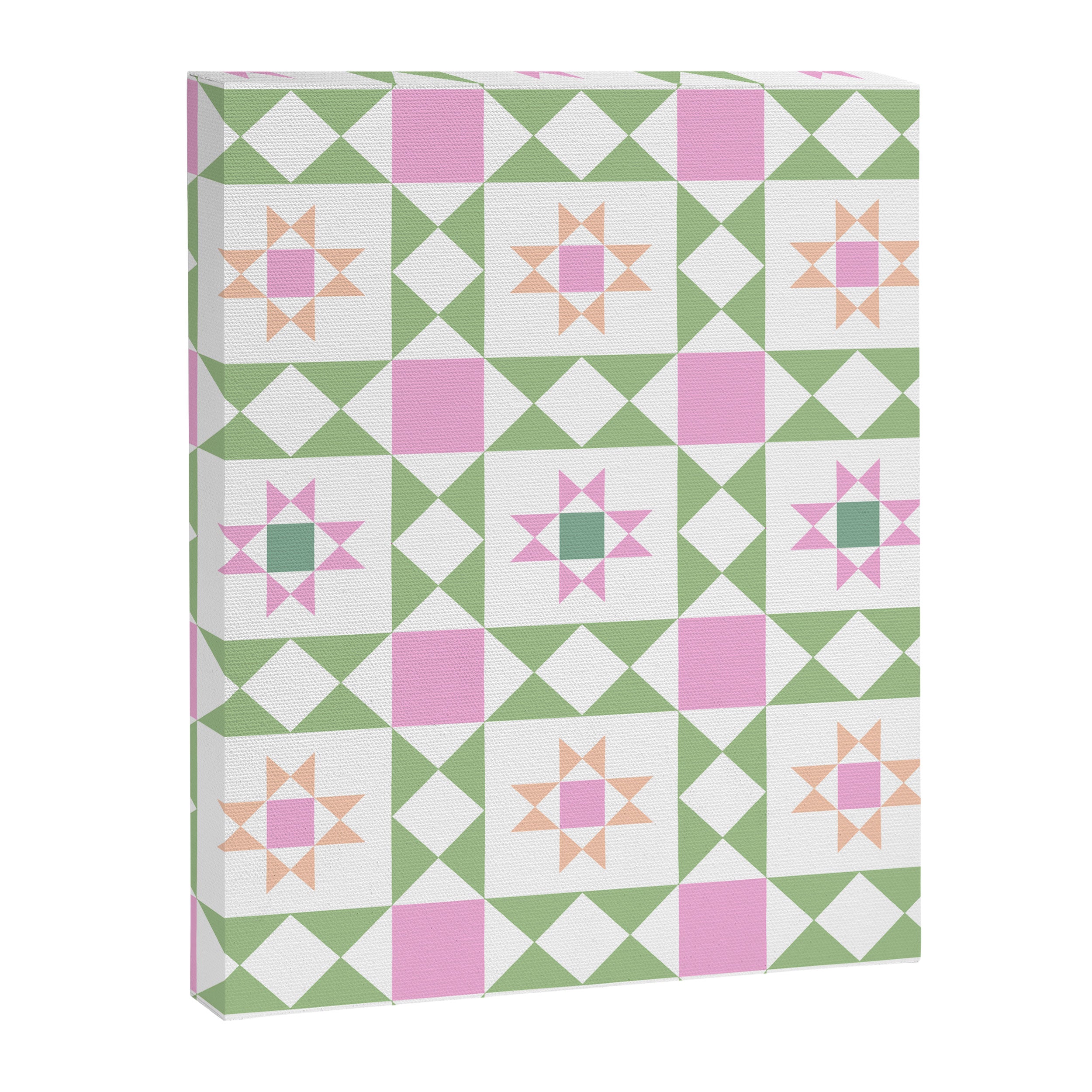 Pastel Star Quilt Pattern Canvas Print Gallery Image 8