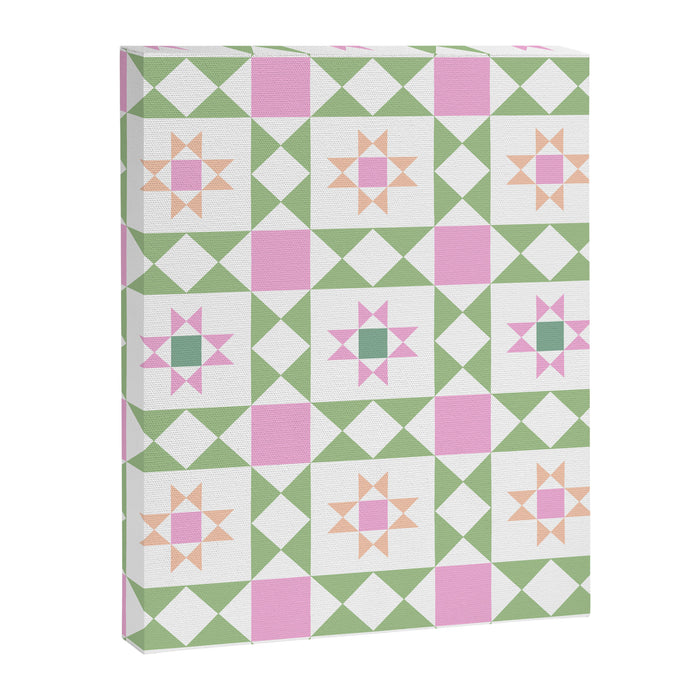 Pastel Star Quilt Pattern Canvas Print Gallery Image 1