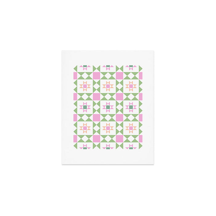 Pastel Star Quilt Pattern Art Print Gallery Image 1