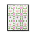 Pastel Star Quilt Pattern Framed Canvas Print Gallery Image 8