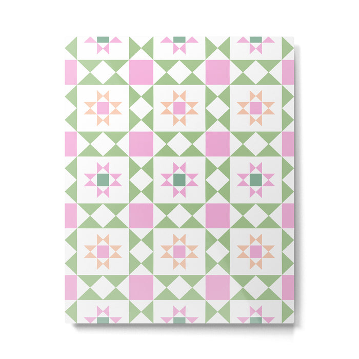 Pastel Star Quilt Pattern Metal Print Gallery Image 1