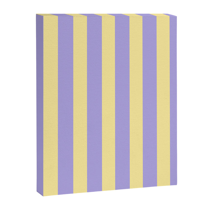 Pastel Stripe Pattern  Soft Yellow and Lavender Canvas Print Gallery Image 1