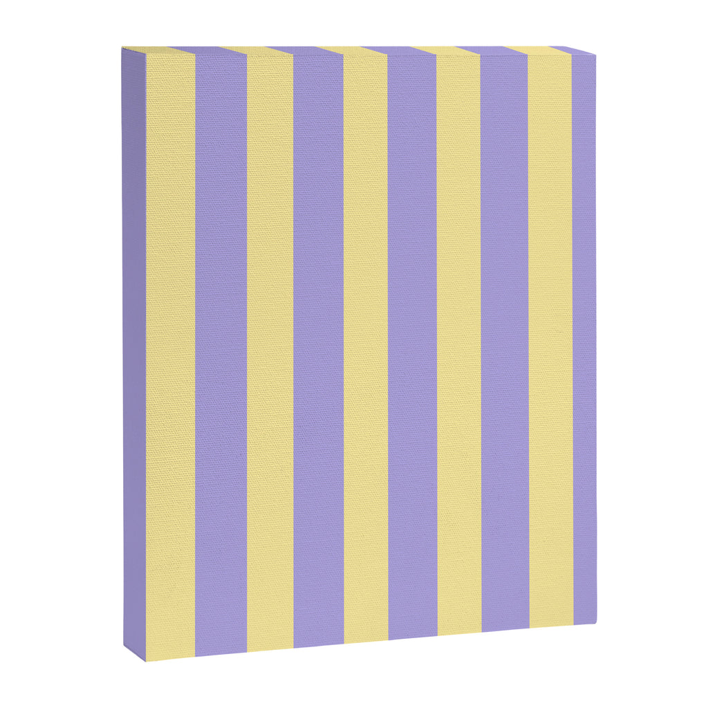 Pastel Stripe Pattern  Soft Yellow and Lavender Canvas Print Gallery Image 8