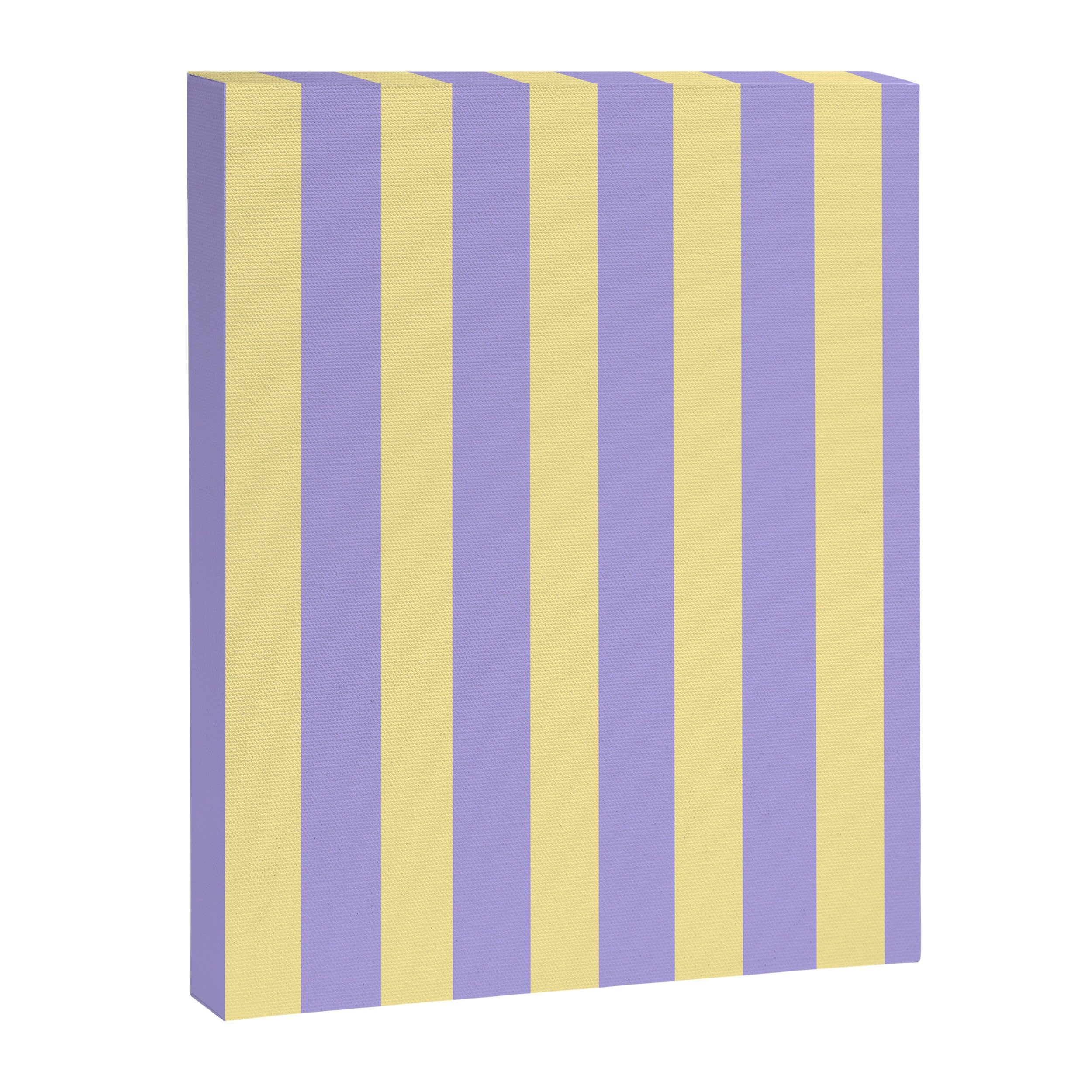Pastel Stripe Pattern  Soft Yellow and Lavender Canvas Print Gallery Image 8