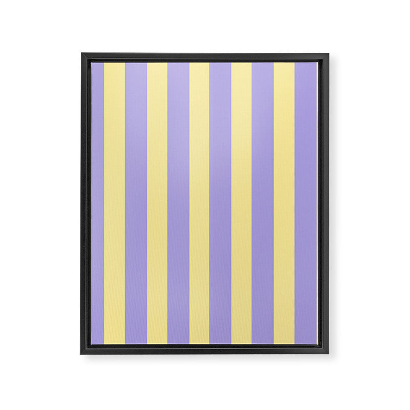 Pastel Stripe Pattern  Soft Yellow and Lavender Framed Canvas Print Gallery Image 8