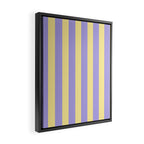 Pastel Stripe Pattern  Soft Yellow and Lavender Framed Canvas Print Gallery Image 2