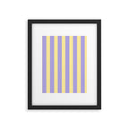 Pastel Stripe Pattern  Soft Yellow and Lavender Framed Art Print Gallery Image 6