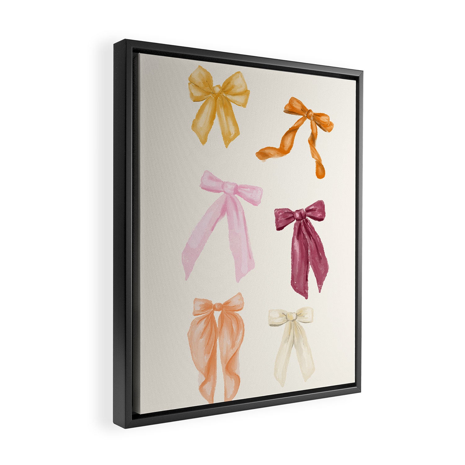 Pastel Watercolor Bow Ties Framed Canvas Print Gallery Image 2