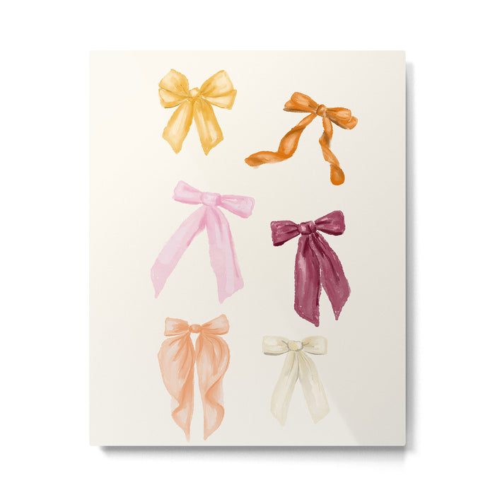 Pastel Watercolor Bow Ties Metal Print Gallery Image 1