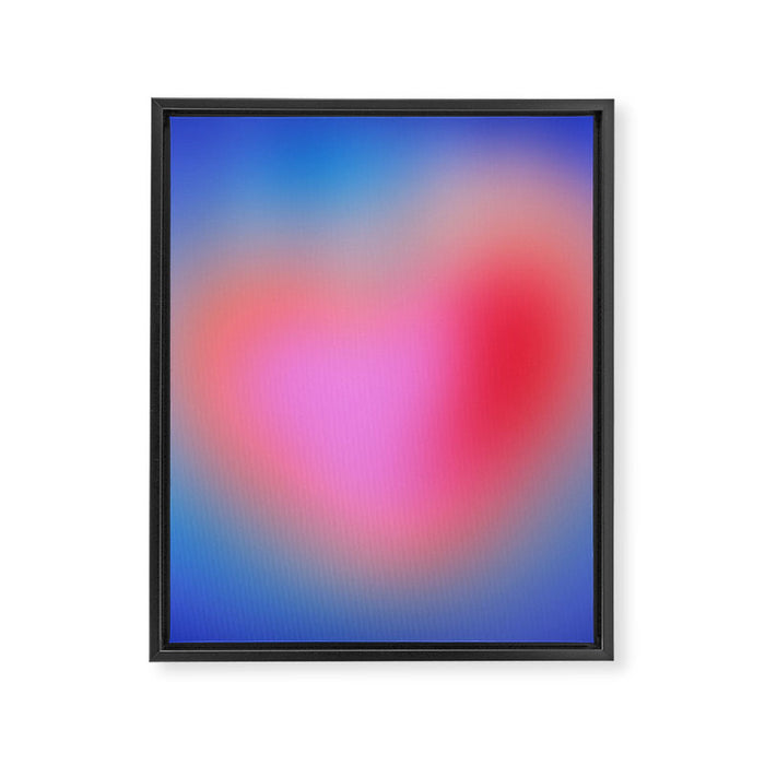 Pink aura heart Framed Canvas Print Gallery Image 1