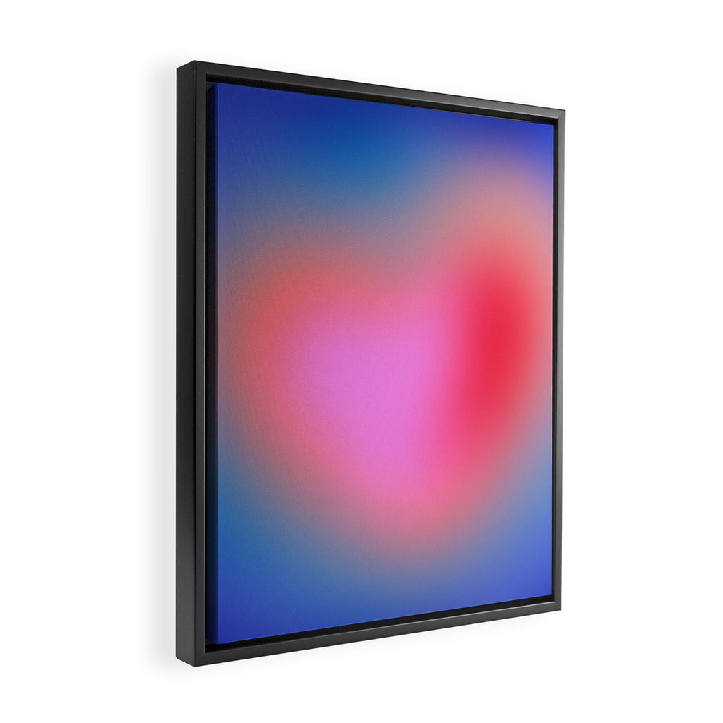 Pink aura heart Framed Canvas Print Gallery Image 2