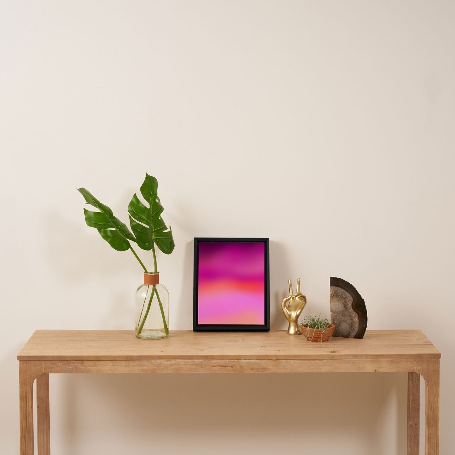 Pink magenta ombre Framed Canvas Print Gallery Image 4