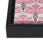 Pink Retro Floral Fan Framed Canvas Print Gallery Image 3