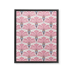 Pink Retro Floral Fan Framed Canvas Print Gallery Image 8