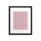 Pink Retro Floral Fan Framed Art Print Gallery Image 6