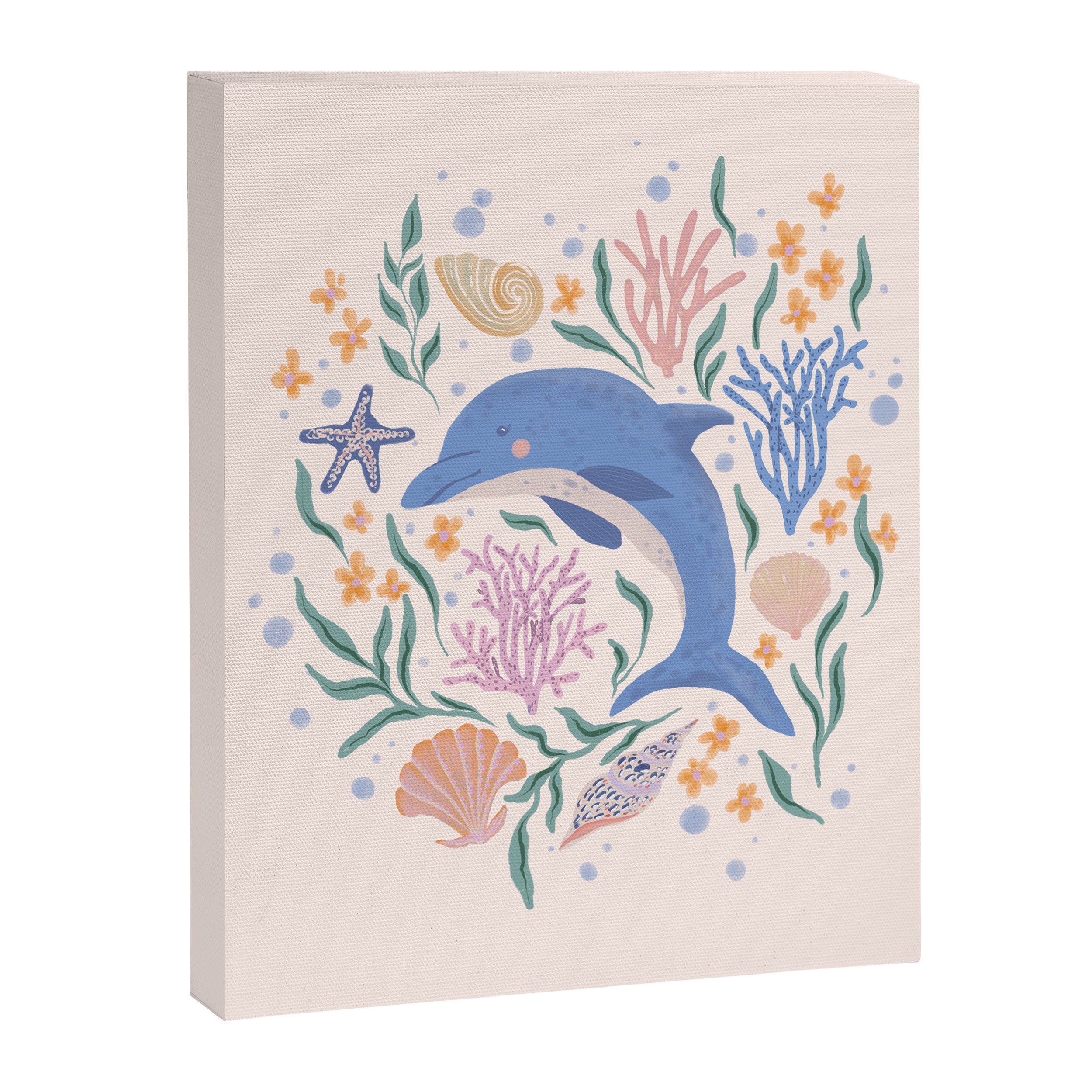 Playful Dolphin and Coral Reef Canvas Print Gallery Image 6