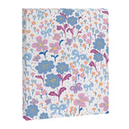 Playful Floral Garden Pattern  Pink Blue and Lavender Flowers with Butterflies and Bows Canvas Print Gallery Image 8