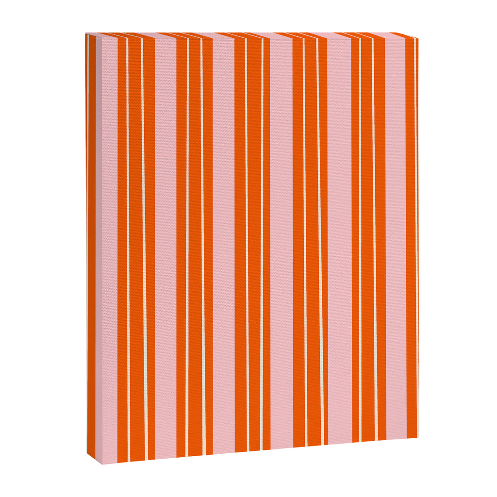 Playful Orange and Pink Stripe Canvas Print Gallery Image 8