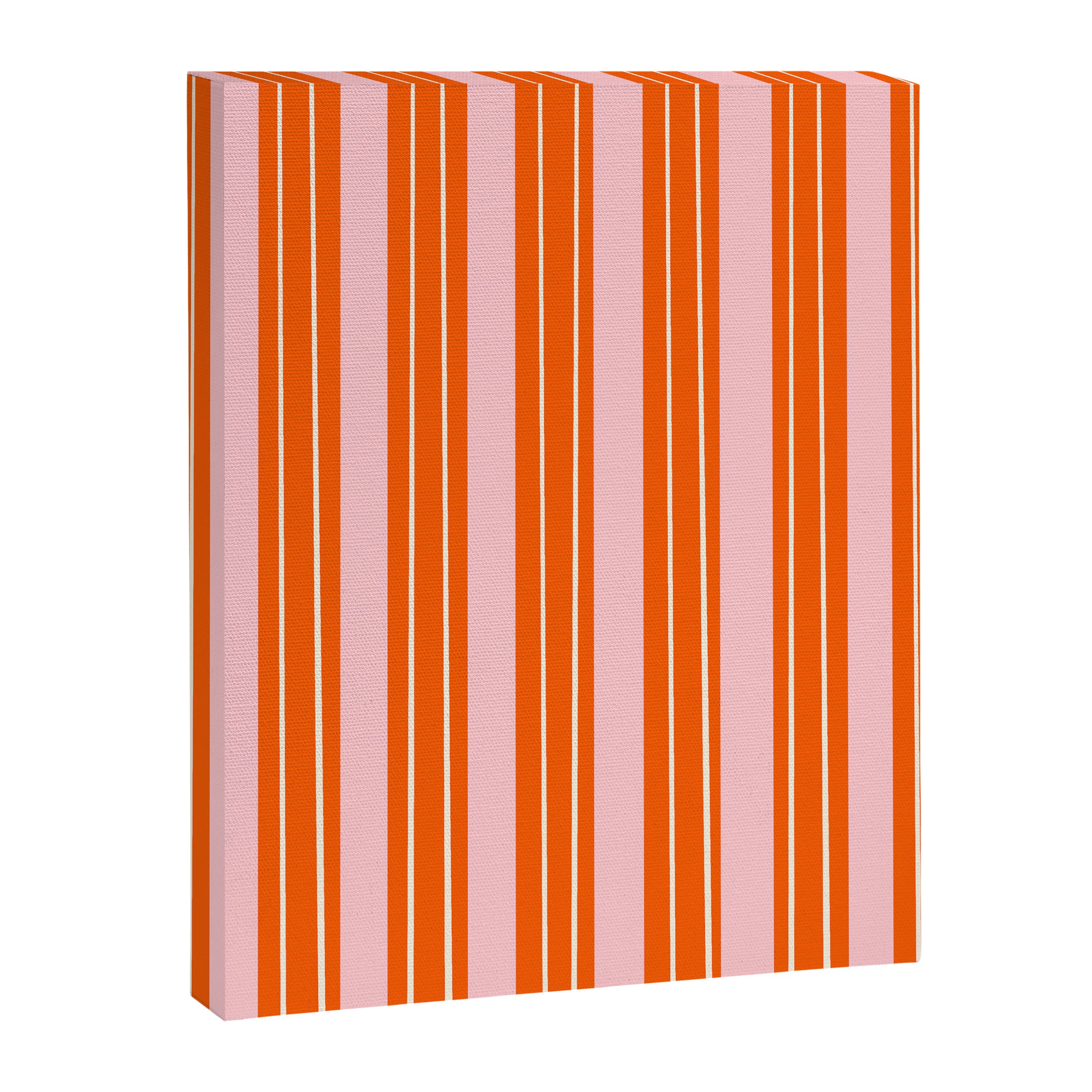 Playful Orange and Pink Stripe Canvas Print Gallery Image 8