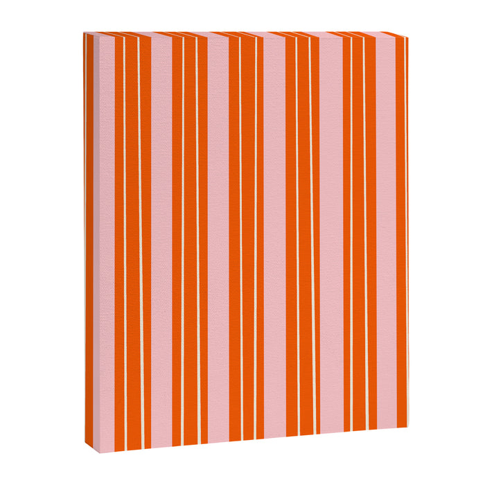Playful Orange and Pink Stripe Canvas Print Gallery Image 1