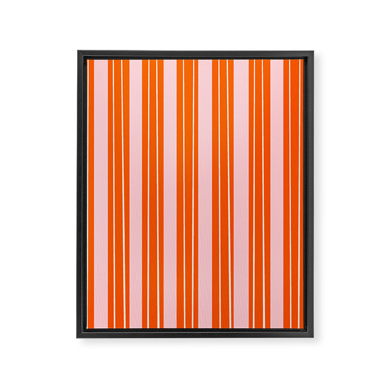 Playful Orange and Pink Stripe Framed Canvas Print Gallery Image 8