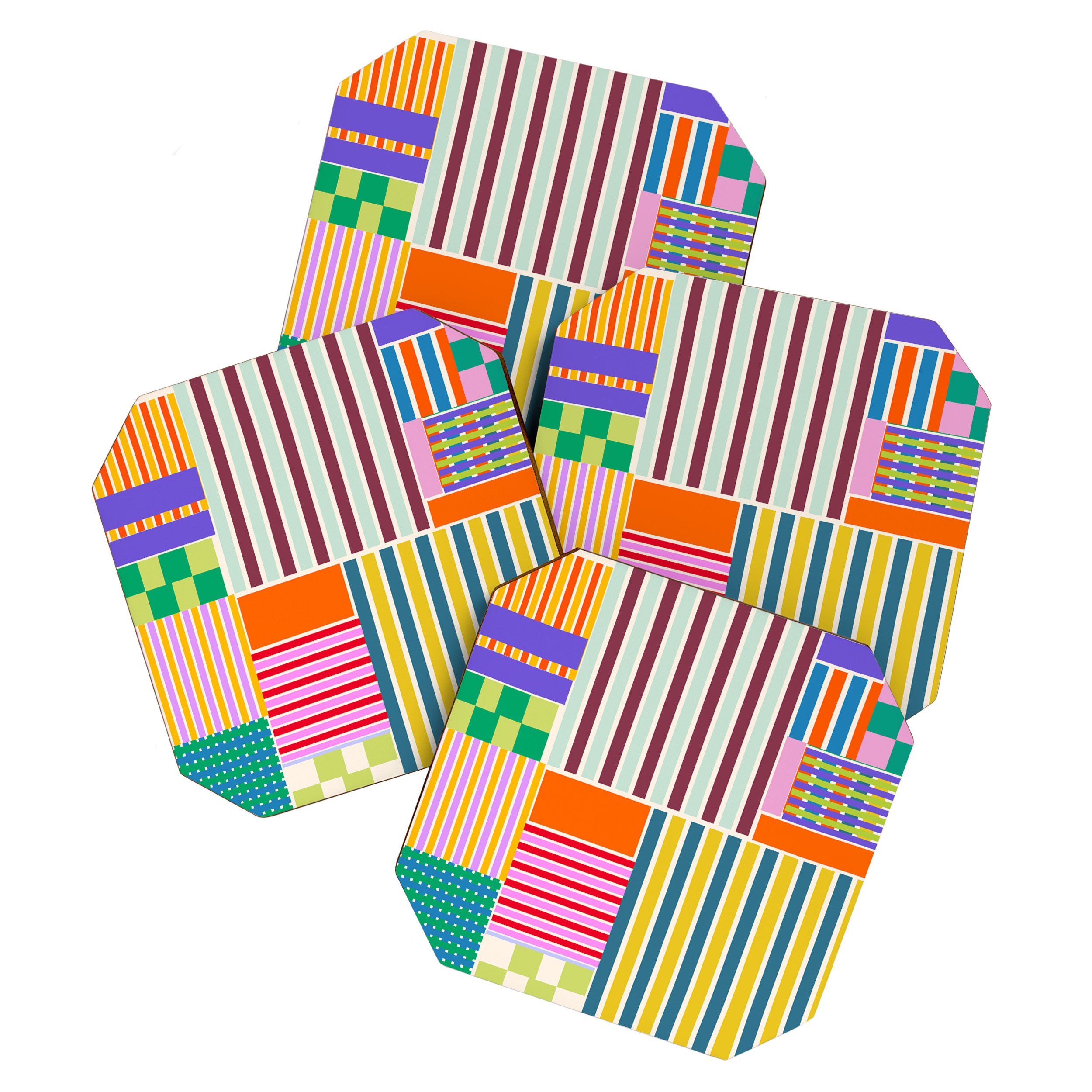 Playful patchwork Coaster Gallery Image 1